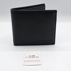 Coach F75084 Men's Wallet Double Billfold Sport Calf Black